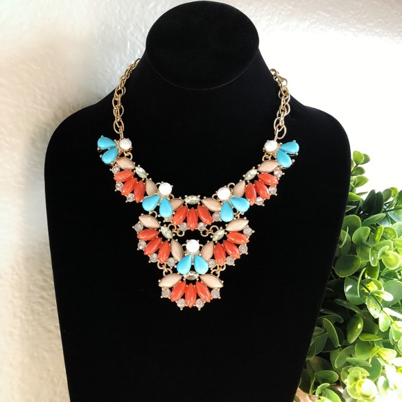 Nordstrom Lee By Lee Angel Raffia Festive Statement NEcklace NWT 125 and Pouch - Picture 8 of 8